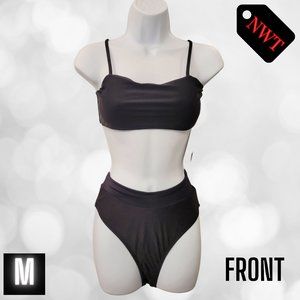 Black Twp Piece Bikini Swimsuit with adjustable straps | Medium | NWT
